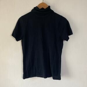 Dialogue XS Short Sleeve Turtleneck Classic Merino Blend Sweater Quiet Luxury